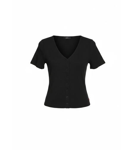 Levi’s черна рипсена блуза с копчета Slim Fit - XS