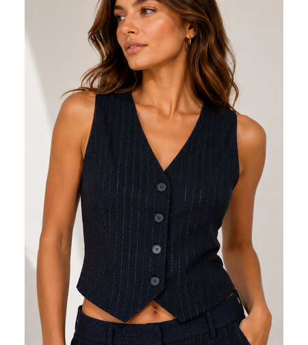 Vero Moda елек фино райе с блясък • M