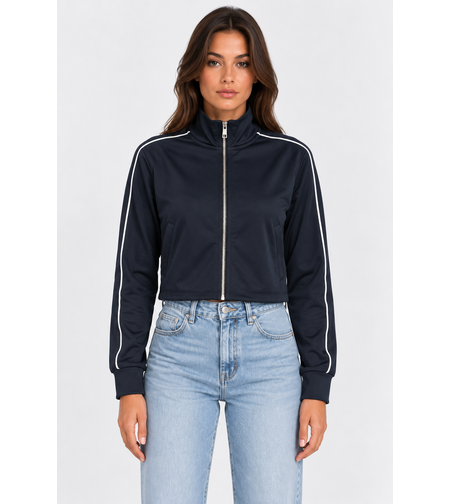PIECES дамски cropped суичър с цип • M