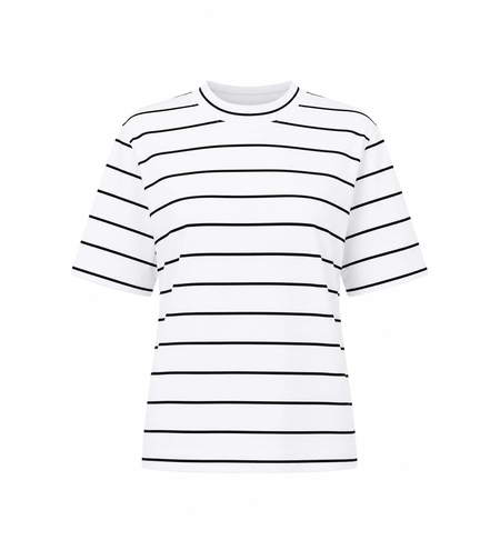Selected Femme Райе тениска от органичен памук • S Oversized