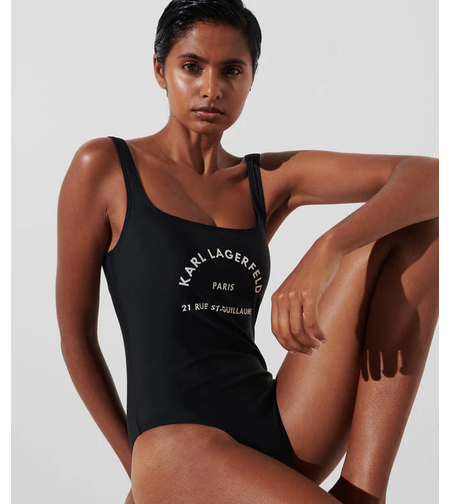 Karl Lagerfeld RSG Logo Cheeky Swimsuit • S