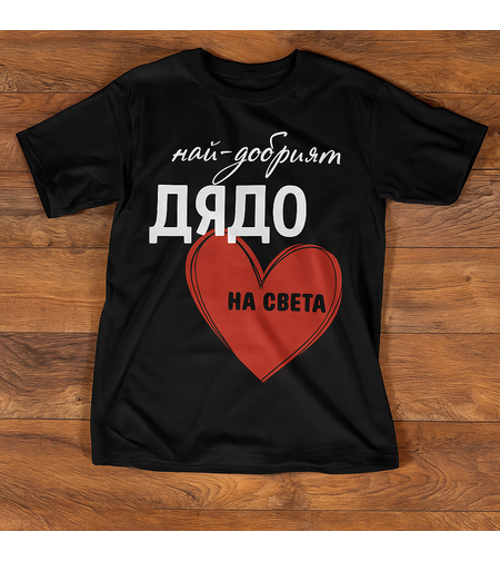 черна тениска най-добрия дядо на света