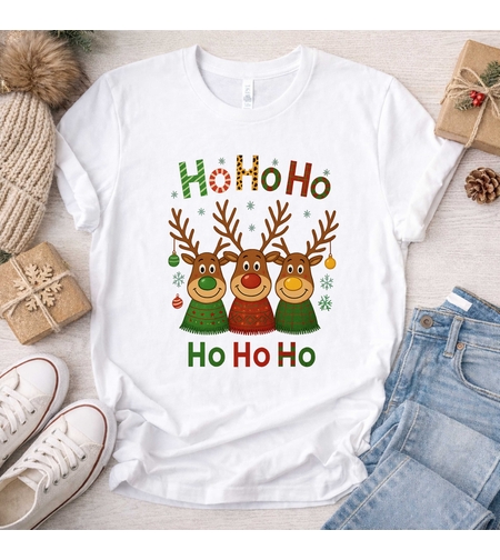 коледна бяла тениска хохохо