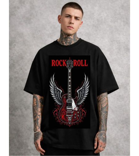 Oversized - Тениска с линейна графика