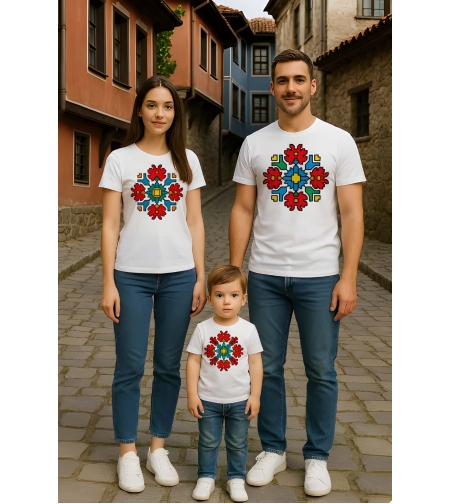 Тениска с традиционна българска шевица.