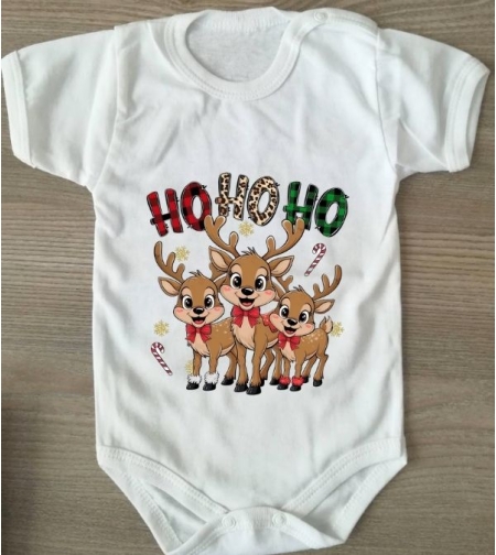 БЯЛО БЕБЕШКО БОДИ - С НАДПИС HOHOHO.