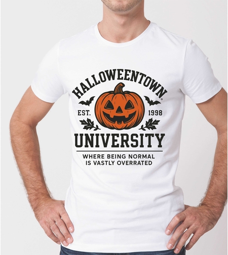 Тениска Halloweentown от памук за Хелоуин.