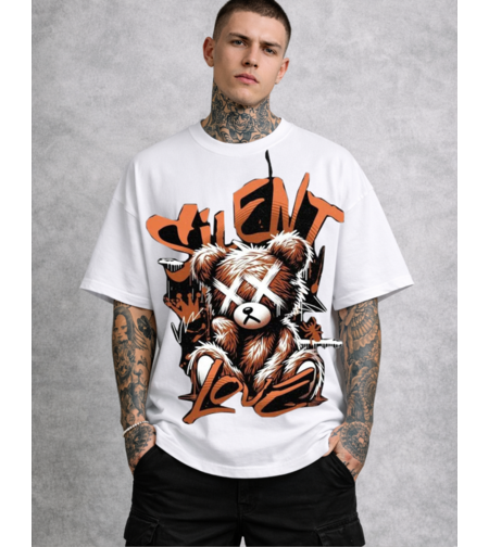 Oversized - Тениска с линейна илюстрация