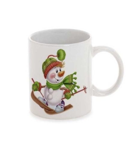 Чаша със снимка на Снежен човек.