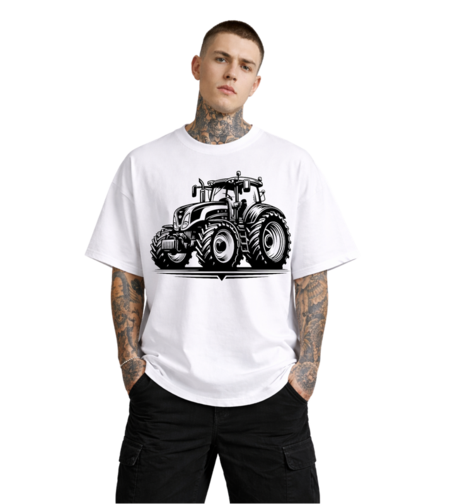 Oversized - Тениска с визуална композиция