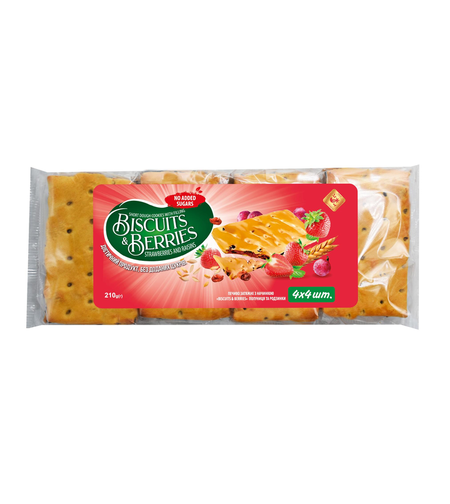 Бисквити Biscuits & Berries с ягоди и стафиди 210 г (Украйна)