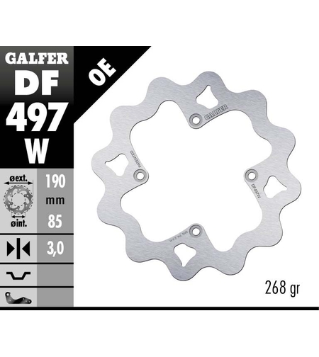 Заден спирачен диск Galfer WAVE FIXED  DISC WAVE FIXED 190x3mm DF497W