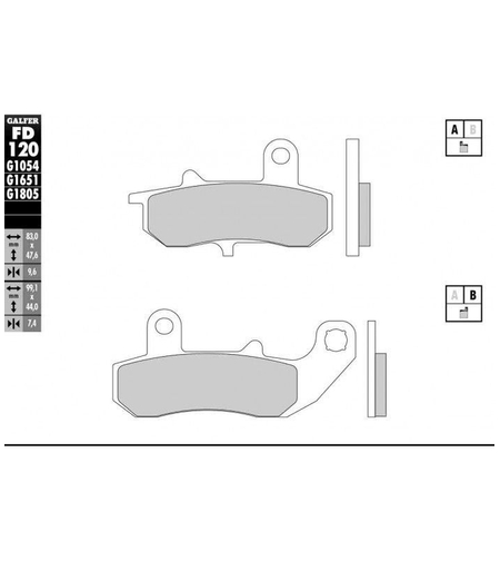 Задни мото накладки Galfer SEMI METAL FD120G1054