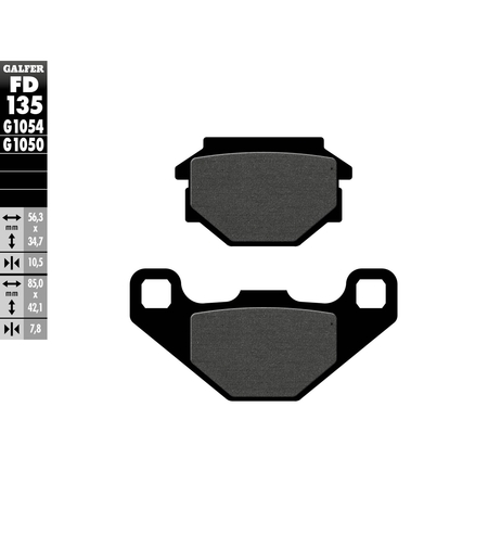 Предни/Задни мото накладки Galfer SEMI METAL FD135G1054