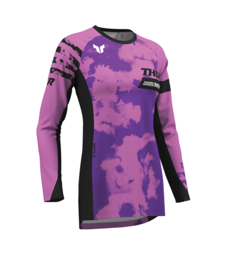 Дамско мотокрос джърси THOR LAUNCHMODE BLEACH BLACK/ORCHID