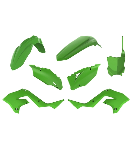 Пластмасов MX кит Polisport за Kawasaki KX125/250 рестайлинг 450 (2020) - 2003-08 Green OEM Color