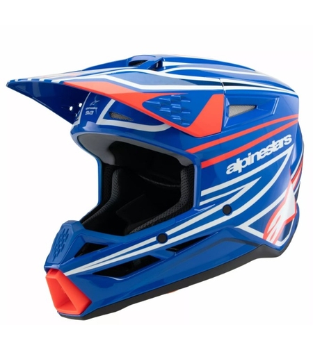 Детска мотокрос каска ALPINESTARS SM3 WURX BLUE/RED/WT/BK