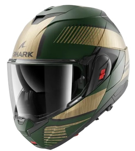 Модуларна каска SHARK OXO SIKTER Mat Green Chrome Gold