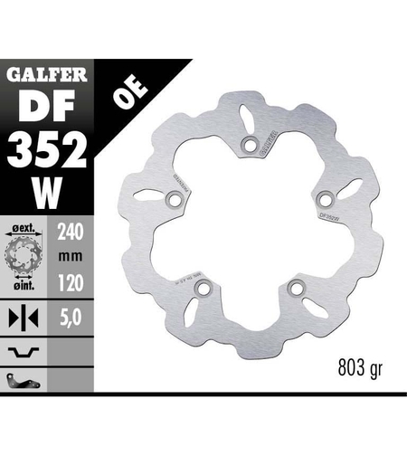 Заден спирачен диск Galfer WAVE FIXED 240x5mm DF352W