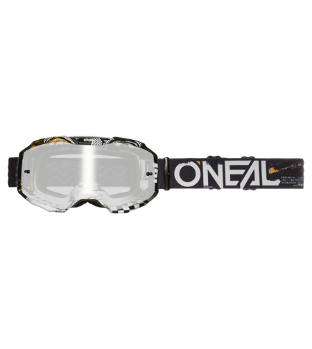 Мотокрос очила O'NEAL B-10 ATTACK BLACK/WHITE - SILVER MIRROR V.24