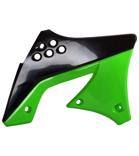 Пластмасови капаци за радиатор Polisport Kawasaki KX250F (10/11) - 2009-12 Green/Black OEM Color