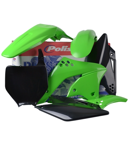 Пластмасов MX кит Polisport за Kawasaki  KX250-2006-08 Green/Black OEM Color