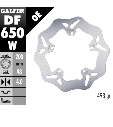 Преден/заден спирачен диск Galfer WAVE FIXED 200x4mm DF650W