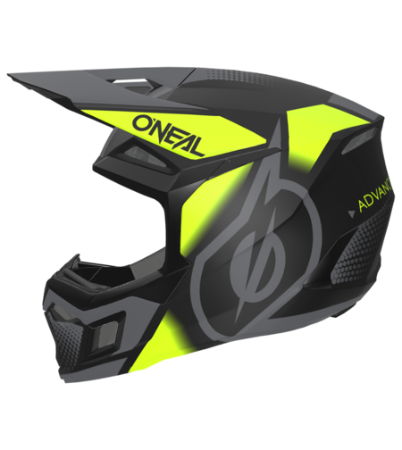 Мотокрос каска O'NEAL 3SERIES VISION BLACK/NEON YELLOW/GRAY V.24