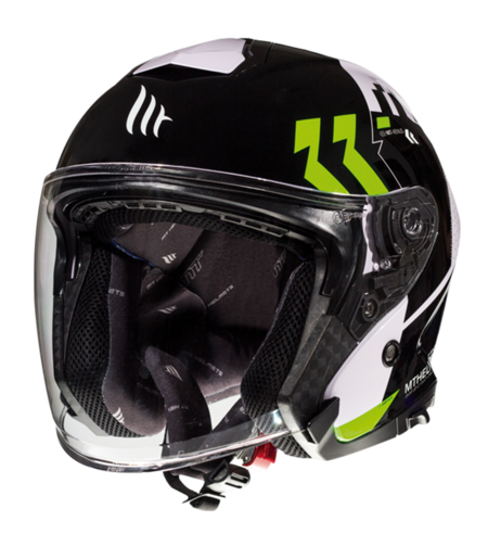 КАСКА ЗА СКУТЕР MT THUNDER 3 VENUS A6 GLOSS PEARL FLUO GREEN