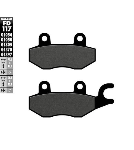 Предни/Задни мото накладки Galfer SEMI METAL FD117G1054