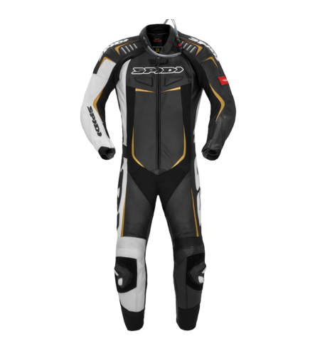 Кожен мото екип с гърбица SPIDI TRACK WIND PRO BLACK/GOLD