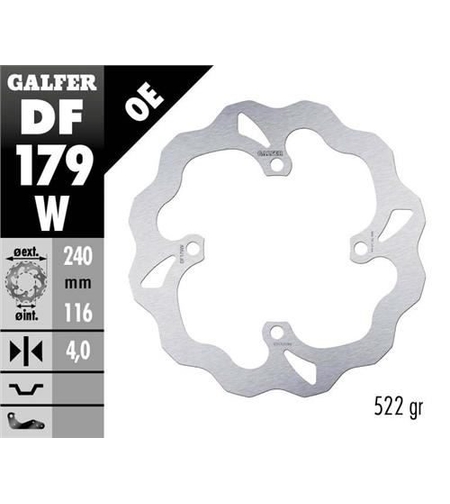 Заден спирачен диск Galfer WAVE FIXED 240x4mm DF179W
