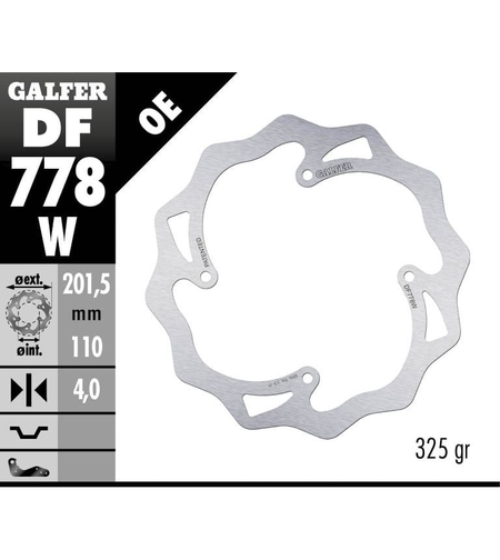 Заден спирачен диск Galfer WAVE FIXED  DISC WAVE FIXED 201,5x4mm DF778W