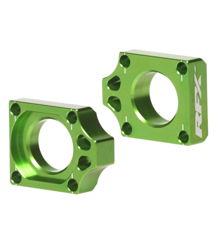Блок втулка за задна ос RFX Pro Rear Axle Adjuster Blocks - Green KX 250F 17-22 / KX 450F 16-22