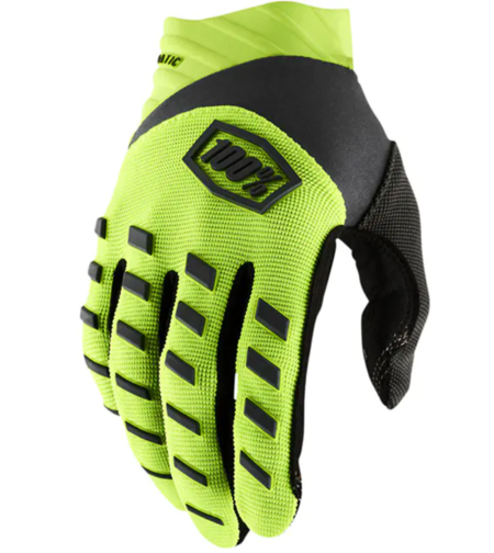 Детски мотокрос ръкавици 100% AIRMATIC FLUO YELLOW/BLACK