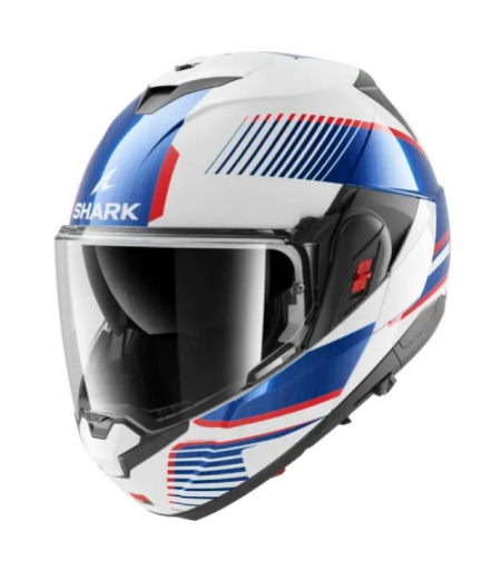 Модуларна каска SHARK OXO SIKTER White Chrome Blue