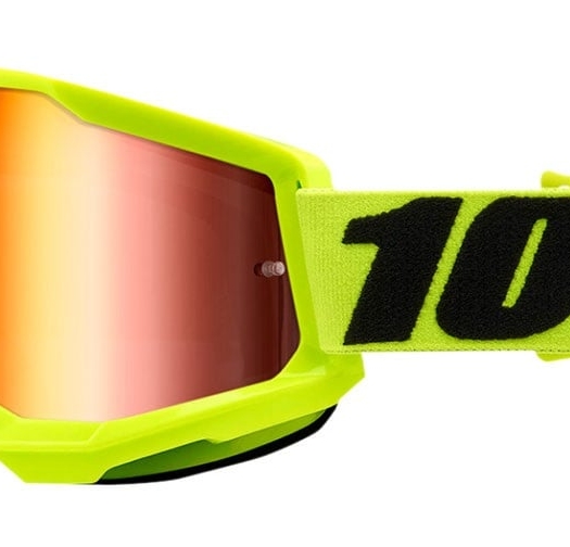 Мотокрос очила 100% STRATA2 YELLOW-MIRROR RED