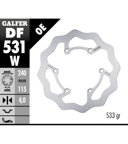 Заден спирачен диск Galfer WAVE FIXED 240x4mm DF531W