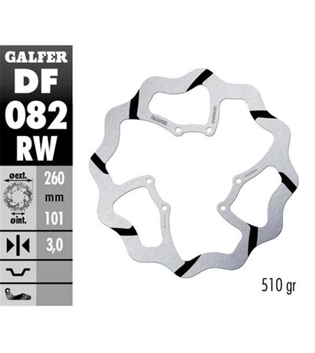 Преден спирачен диск Galfer WAVE FIXED 260x3mm DF082W