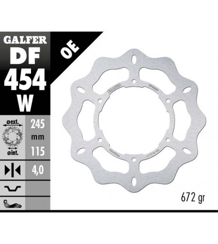 Преден спирачен диск Galfer WAVE FIXED  DISC WAVE FIXED 245x4mm DF454W