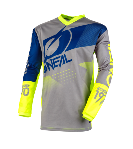 Мотокрос блуза O'NEAL ELEMENT FACTOR GRAY/BLUE/NEON YELLOW