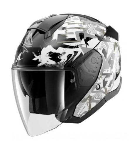 Каска за скутер SHARK SKWAL JET PRANZ Black/White/Gold