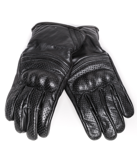 Кожени ръкавици BLACK BIKE BOBBER PERFORATED