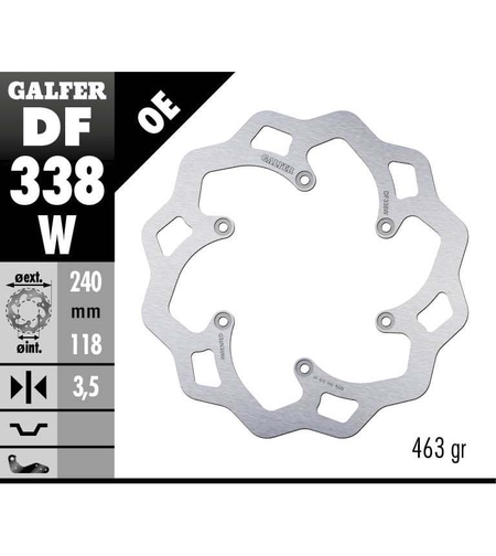 Заден спирачен диск Galfer WAVE FIXED 240x3.5mm DF338W
