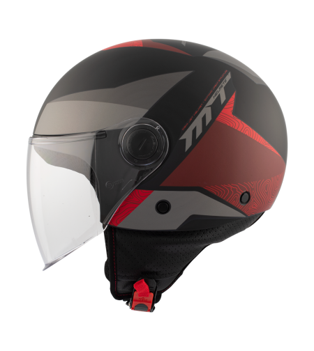 КАСКА ЗА СКУТЕР MT STREET POKE B5 MATT RED
