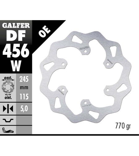 Заден спирачен диск Galfer WAVE FIXED  DISC WAVE FIXED 245x5mm DF456W