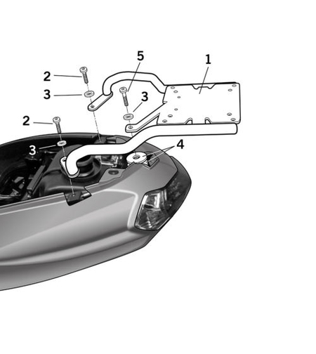 Монтажен комплект за куфари SHAD TOP MASTER PEUGEOT KISBEE 50 '13
