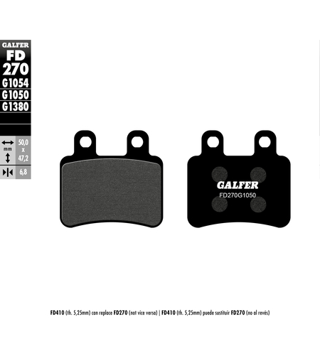 Предни/задни мото накладки Galfer SCOOTER FD270G1050