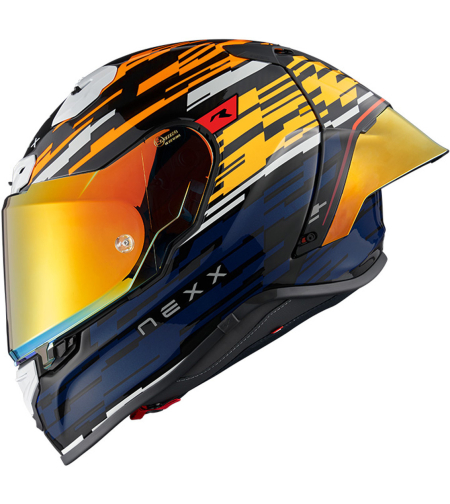 Каска NEXX X.R3R GLITCH RACER ORANGE BLUE