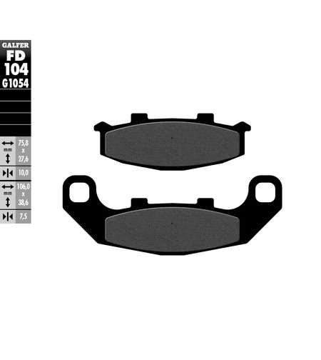 Предни/Задни мото накладки Galfer SEMI METAL FD104G1054